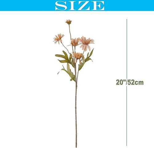 12pcs Gerbera Daisy Artificial Flowers 20 Inch Long Stem Artificial Daisy Mums for Home Décor Centerpiece Wedding Bridal Bouquet DIY(Brown)