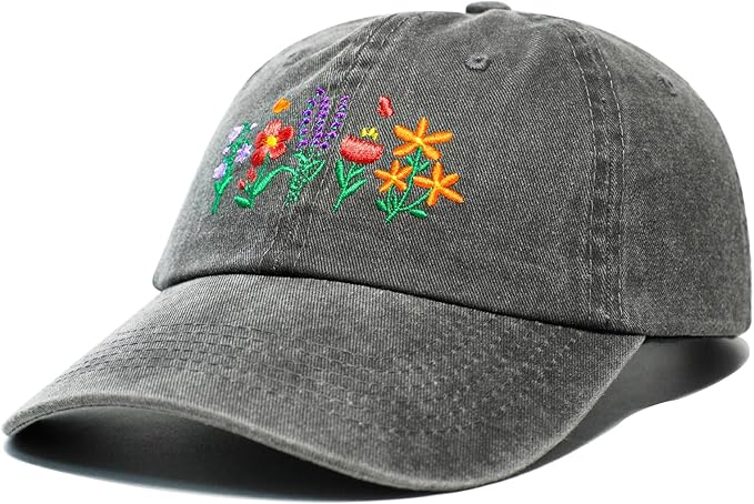 Gardening Gifts for Women, Christmas Birthday Gifts for Gardeners Woman, Adjustable Embroidered Flower Garden Hats