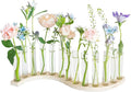 Test Tube Vases for Flowers，Small Plant Propagation Station，S Shape Plant Terrarium with Wooden Stand(Light Wood)