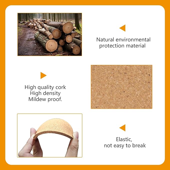 100 pcs Cork Coasters for Drinks, Bulk Blank Coasters DIY Crafts, Non-Slip, Heat-Resistant, Absorbent and Reusable Coffee Coaster for Home Tabletop Decoration (50 Pcs)