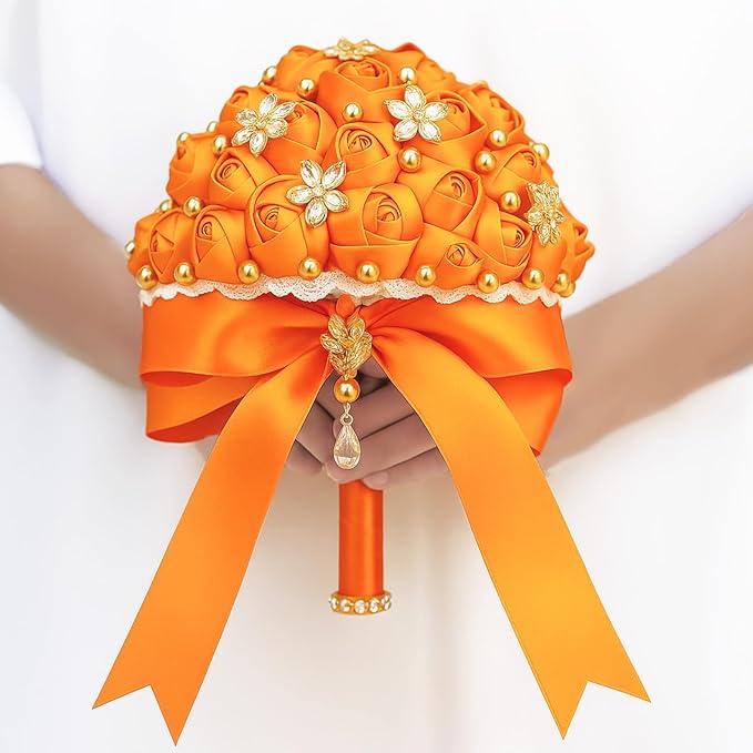 KINGLAKE Orange Satin Ribbon – 1 1/2'' x 100 Yards Polyester Orange Ribbon for Gift Wrapping, Wedding, Halloween, Thanksgiving Decoration, DIY Crafts, Sunflower Bouquets, Wreath Bows