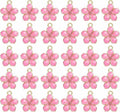 MECCANIXITY Enamel Charm Cherry Blossom Alloy Cute Small Flower Charm Gold Plated Pendant for Jewelry Making