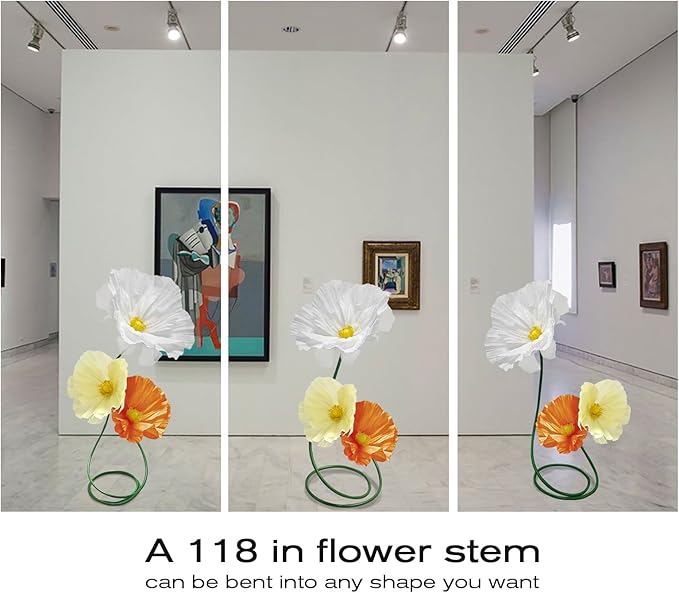 Artificial Wedding Flowers for Decoration, Paper Flowers Christmas Decorations Indoor Outdoor Decor for Birthday/Party/Baby Shower/Bridal Shower/Shop Window Display 3pc (Orange Yellow White)