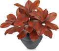 Briful Artificial Magnolia Leaves Stems 3 Pack 22in Orange Fake Magnolia Branches for Vase Fall Leaves Stems for Home Room Arrangements Centerpieces Thanksgiving Décor (Vase Not Included)