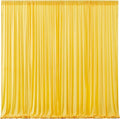 Yellow Backdrop Curtains-Wrinkle-Free Polyester Photography Drapes Party Curtain Background for Baby Shower Wedding Decorations- 24 X10FT (Yellow)