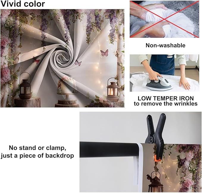Baocicco Rustic Flower Wall Backdrops 12x10ft Farmhouse Wedding Background Photography Baby Shower Bridal Shower Backdrop Purple Floral Wooden Butterfly Backdrop Kids Adults Portraits Studio Props