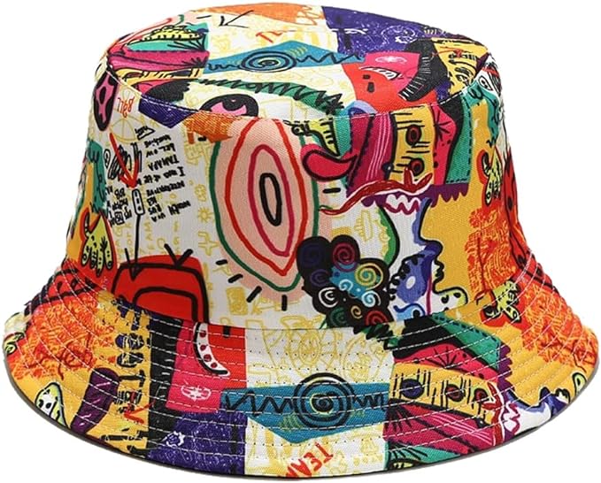 Quanhaigou Bucket Hat for Men Women,Packable Reversible Printed Sun Hats,Fisherman Outdoor Summer Travel Hiking Beach Caps