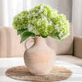 Ceramic Flower Vase with Handle, 6 inch Rustic Terracotta Vase, Vintage Clay Pottery, Farmhouse Decor, House Decorations for Home, Living Room, Bedroom, Entryway, Kitchen Decor