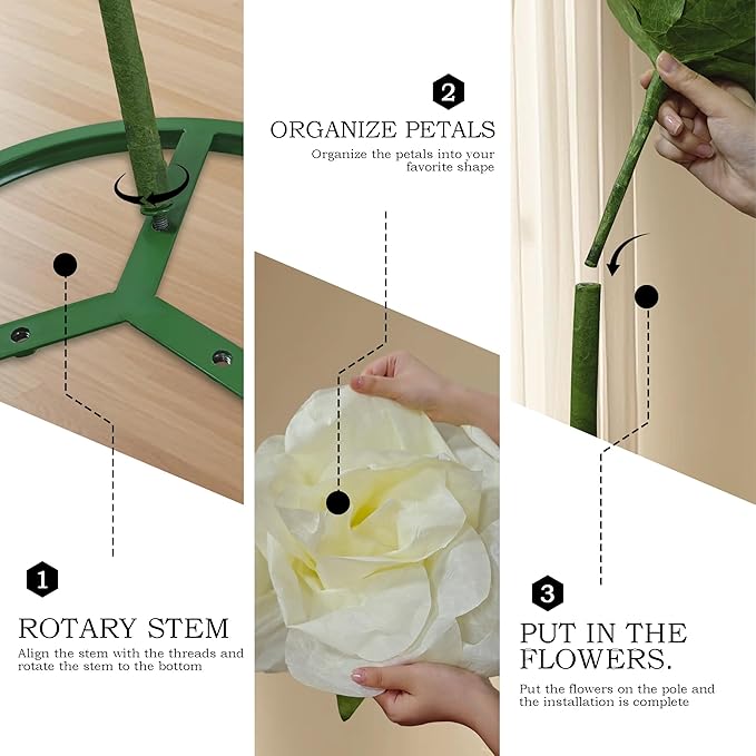 Large Artificial Faux Flower Set Outdoor/Indoor Decor - 3D Giant Flowers for Decoration for Garden Hotel Office Photography Props Wedding Art Gallery Shop Window Display (Yellow)