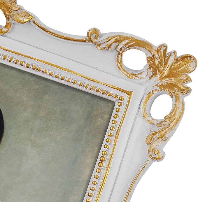 SIMON'S SHOP White Picture Frames 8x10, Vintage Photo Frames for Wall and Tabletop, Antique Style Frames for Artworks School Pictures