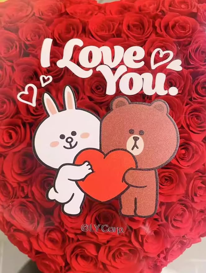 JoyFlower About 140pcs Preserved Roses Gift, Brown & Cony Eternal Roses Birthday Gifts for Women, Long Lasting Flowers with Gift Box for Girlfriend Wife Mom in Valentines Day Wedding Anniversary