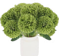 Hananona 12 Pcs Artificial Chrysanthemums Flowers Ball Flower, Fake Mums Flowers Green Silk Flowers for Home Decor Indoor Floral Arrangement St Patricks Day Table Centerpiece (12, Green)