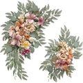 Pack of 2 Wedding Arch Decorations Artificial Hanging Flowers Floral Swag for Wedding Welcome Sign Backdrop Balloon Arch Home Party Bridal Ceremony Reusable(Champagne Coffee)