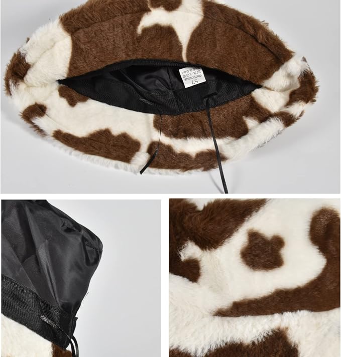 Winter Soft Faux Fur Plush Bucket Hat, Lovely Fisherman Cap, Fashion Outdoor Thick Warm Sun Cap for Women