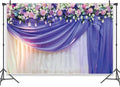 Leowefowa Flower Wedding Backdrop Wedding Pink Roses Floral Curtain Photography Background for Weeding Birthday Baby Shower Party Decorations Backdrop Photobooth 6x4ft Vinyl