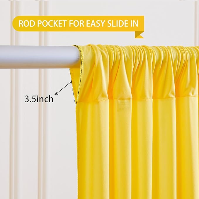 Yellow Backdrop Curtains-Wrinkle-Free Polyester Photography Drapes Party Curtain Background for Baby Shower Wedding Decorations- 40 X10FT