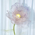 Giant Flowers for Decoration, 5 ft Large Organza Floral with LED Light, for Wedding Arrangements, Birthday Christmas Party Backdrop Decor, Photography Props, Shop Display, Pink Purple