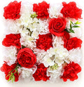 Flower Wall Backdrop, 12PCS 10.6"-15.7" Artificial Flower Wall Panel with Various Styles, 3D Floral Wall Decor for Wedding Photo Background Festive Party Home Decoration (G-B002, 10.6*10.6in)