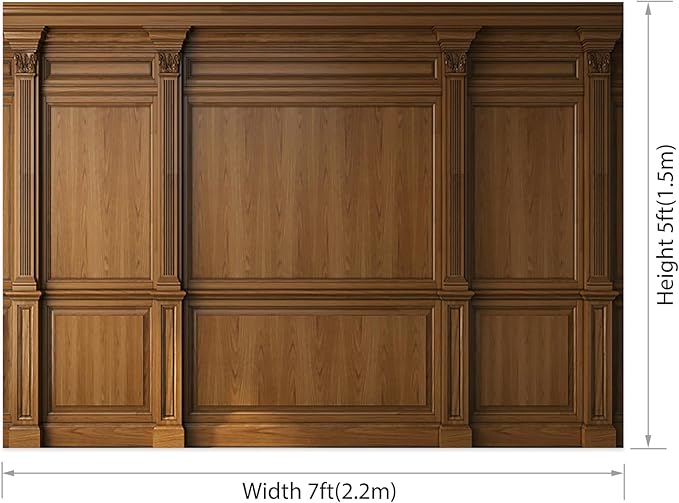 AOFOTO Vintage Room Inside Backdrop Classic French Frame Brown Walls Photo Background for Wedding Bridal Shower Party Banner Home Headboard Decor Wall Photo Studio Booth Props 7x5ft