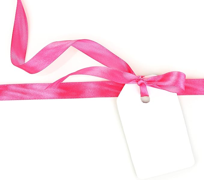 LIUYAXI Hot Pink Double Faced Satin Ribbon, 1/4" X Continuous 50 Yards, Thin Ribbons Perfect for Gift Wrapping Wedding Invitation Card Hair Bows Tag Floral Arrangement DIY Craft