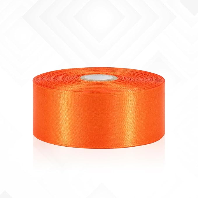 Orange Satin Ribbon 1-1/2 Inch 30 Yards, Orange Ribbon for Gift Wrapping, Flower Bouquet, Crafts, Halloween, Christmas, Wedding, Thanksgiving, Easter