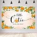 Aperturee 5x3ft Little Cutie Baby Shower Backdrop Tangerine Citrus Organge Flowers Floral a Little Cutie is on The Way Photography Background Pink Party Decoration Banner Supplies Photo Booth Studio