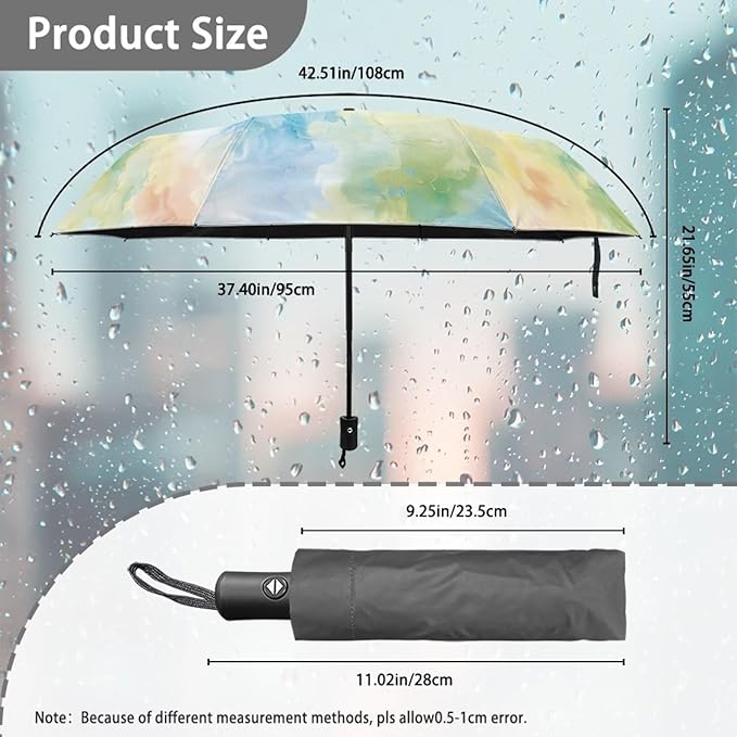 Umbrellas for Rain Lightweight Travel Umbrella 42" Canopy UV Protection Sun Umbrella Windproof Compact Umbrellas