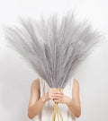 9 Pcs 45" Tall Pampas Grass Grey Decor, Long Stem Artificial Flower Floor Vase Large Faux Floral Pompas Fake Plants Dried Bouquet Arrangement Vase Filler for Boho Home Wedding Decoration