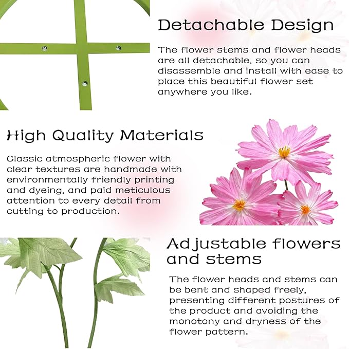 Large Daisy Flowers Artificial 6.1Ft Giant Paper Flowers Decoration Big Flowers Decor for Wedding Reception Essential Party Banquet Background Decor, Indoor Outdoor Home Decor 3Pcs(Rose red)