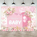 15x8ft Hello Baby Backdrop Pink Gold Boho Floral Bear Baby Shower Photography Background Balloon Stars Clouds Banner Decorations Welcome Newborn Celebration Party Portrait Photo Booth Prop