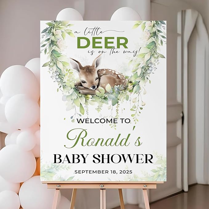 Personalized Baby Shower Welcome Sign For Outdoor, Custom Forest Animal Baby Shower Yard Sign Decorations