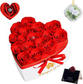 Luxury Preserved Roses – Forever Real Roses Flowers for Delivery in a White Box, Preserved Flowers Birthday Gifts for Women Mom Wife, Ideal for Anniversary (Red 16 Roses, 16 Roses)