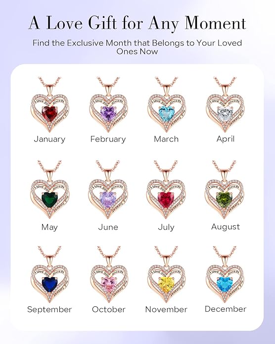 S925 Sterling Silver Necklace for Women, Wife Jewelry Rose Gold, Mom Birthday Valentines Mothers Day Gifts, Girlfriend Necklaces, Daughter Heart Jewel, Anniversary for Her