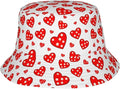 Love Bucket Hat Heart Fisherman Cap Romantic Bucket Hats Sun Caps for Hiking Camping