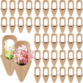 40 Pcs Kraft Paper Flowers Gift Bags Bouquet with Handle Flower Wrapping Paper Bouquet Kraft Floral Bags Cone Flower Sleeves for Packaging Wedding Graduation Party