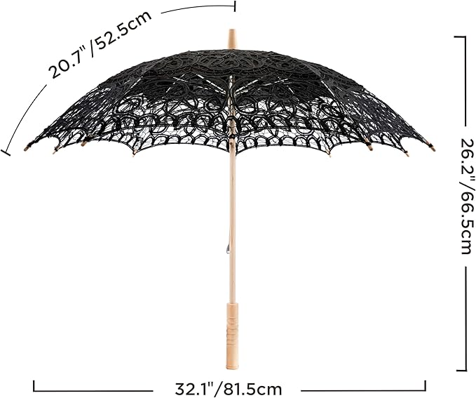 BABEYOND Lace Umbrella Parasol Vintage Wedding Bridal Umbrella for Decoration Photo Lady Costume Tea Party