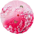 33" Handmade Oiled Parasol Bamboo Silk Umbrella Chinese Japanese Art Classical Dance Umbrella Plum Blossom for Wedding Parties Photography Costumes Cosplay Decoration and Other Events