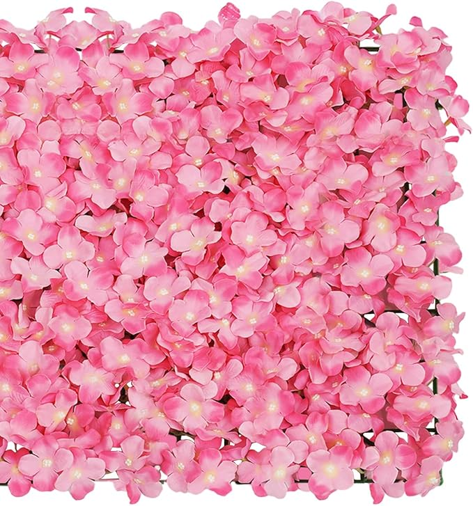 Flower Wall Panel Floral Backdrop,20Pack Pink Flower Wall Decor,Silk Rose Wall, Artificial Flower Wall Backdrop Faux Flower Panel for Wedding