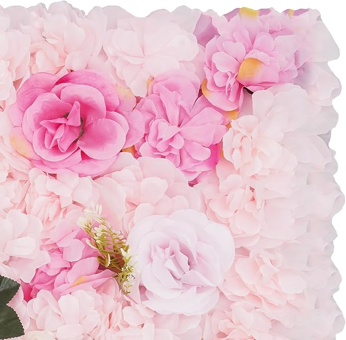 12 Pcs White Flower Wall Flowers Backdrop Artificial Flower for Backdrop Flowers Decoration 3D Floral Panels for Wall Decor Home Party Wedding Room Decoration (60x40cm/Light Pink)