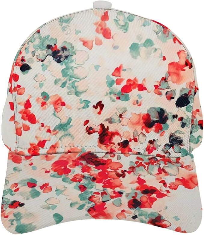 Pastel Cornflowers Floral Baseball Cap Dad Hats All-Over Print Fashion Accessory 100% Polyester Adjusts to Fit Most