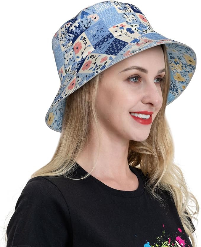 Bucket Hat Double-Side-Wear Reversible Sun Hat Beach Travel Hiking for Women Men