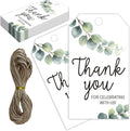 Thank You for Celebrating with Us Tag, 50 Pcs Thank You Paper Lables, 2x3 Inch Floral Gift Tags with String for Wedding Birthday Baby Shower Bridal Shower, Party Decoration-A04