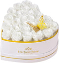 Eterfield Forever Flowers in Heart Shape Box, Preserved Roses That Last a Year Preserved Flowers Birthday Gifts for Her Mom Women Wife Anniversary Valentine's Day Mother's Day (27 Roses, White)