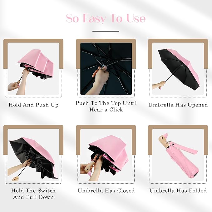 Cute Duck Handle Umbrella - Compact Travel Yellow Duck Head Umbrella for Adults and Girls