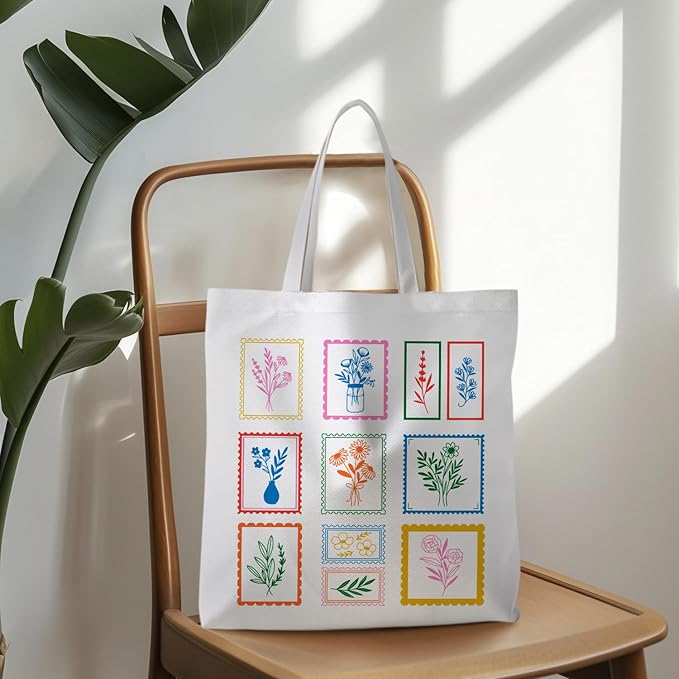 Floral Tote Bag, Floral Bag for Women, Reusable Grocery Bags Shopping Bags