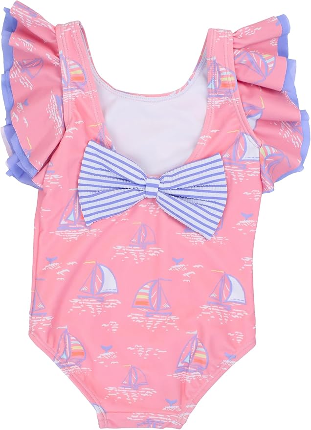 RuffleButts® Baby/Toddler Girls Ruffle Strap One Piece Swimsuit w/UPF 50+ Sun Protection