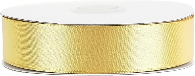MEEDEE Gold Ribbon 1 Inch Gold Satin Ribbon Lux Double Faced Satin Ribbons by 50 Yards Polyester Wrapping Ribbons for Crafts, Wedding, Flower Bouquet, Holiday Decorating