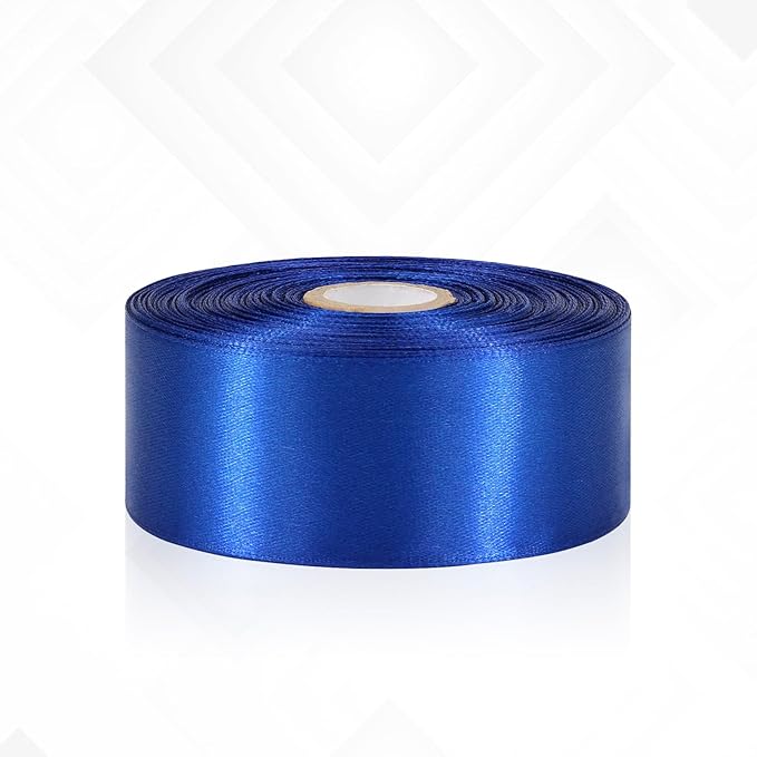 Blue Satin Ribbon 1-1/2 Inch 30 Yards, Royal Blue Ribbon for Gift Wrapping, Flower Bouquet, Crafts, Hair Accessories, Christmas, Wedding and Bow Making