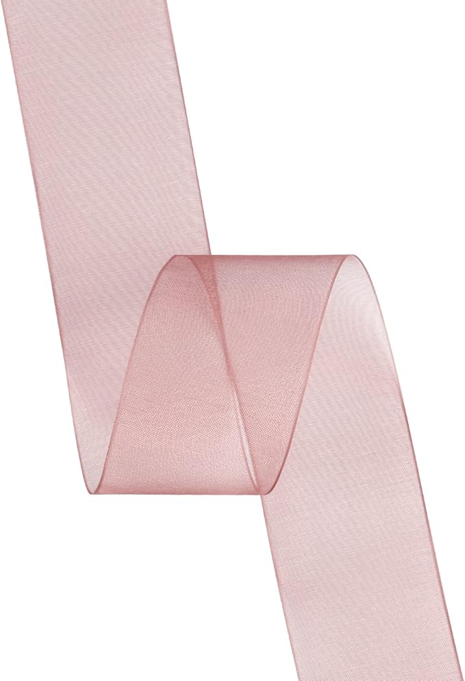 1-1/2 Inch Burgundy Shimmer Sheer Organza Ribbon Sheer Chiffon Ribbon 50 Yards-Roll Multiple Colors Available for Gift Wrapping Wedding Events Christmas Décor