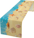 Sea Turtle Table Runner Marine Life Starfish Nautical Blue Green Ocean Theme Kitchen Table Decorations for Indoor Outdoor Home Party Decorations 13 * 60 Inch